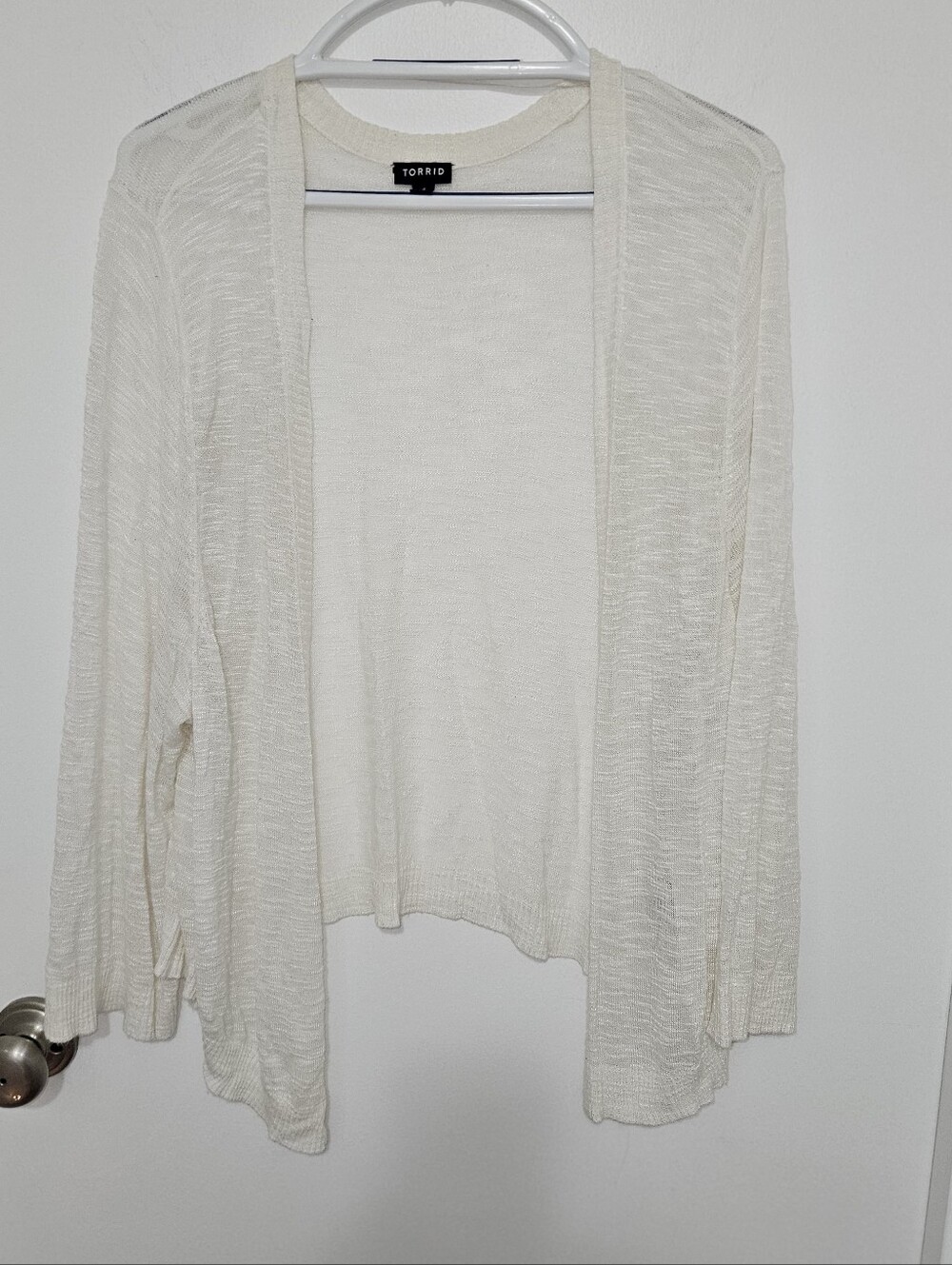 torrid Ivory Open-Front Lightweight‎ Cardigan Sweater Womens Size 4